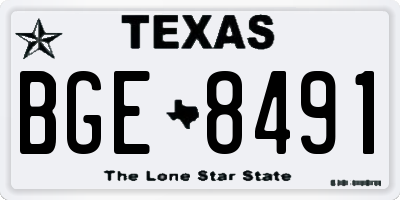 TX license plate BGE8491