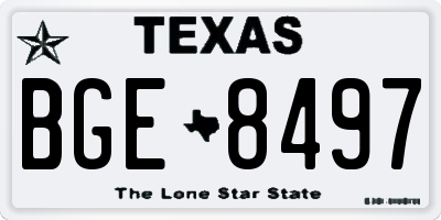 TX license plate BGE8497