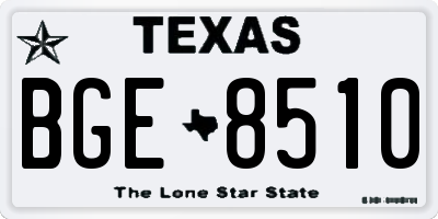 TX license plate BGE8510