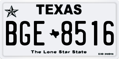 TX license plate BGE8516