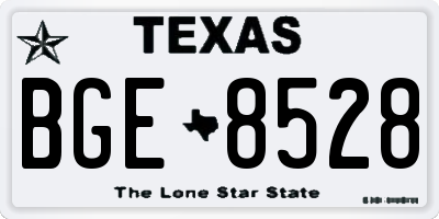 TX license plate BGE8528