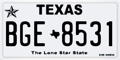 TX license plate BGE8531