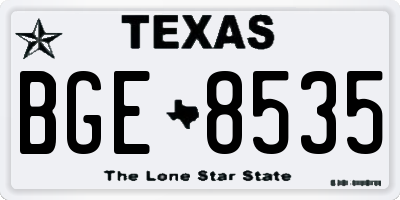 TX license plate BGE8535