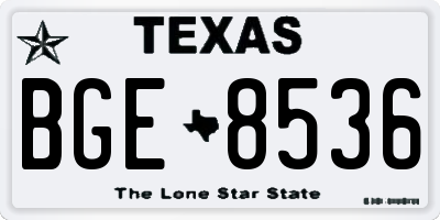 TX license plate BGE8536