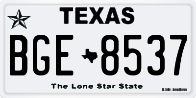 TX license plate BGE8537