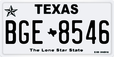 TX license plate BGE8546