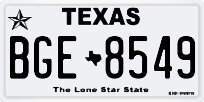 TX license plate BGE8549