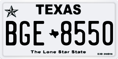 TX license plate BGE8550