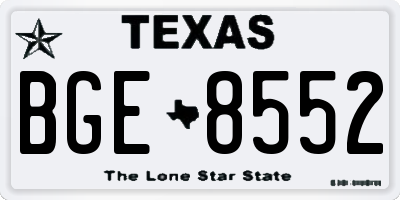 TX license plate BGE8552