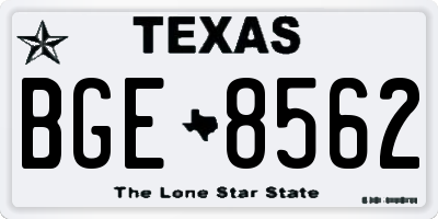 TX license plate BGE8562
