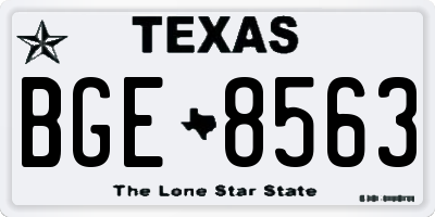 TX license plate BGE8563