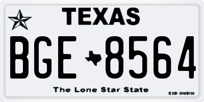 TX license plate BGE8564