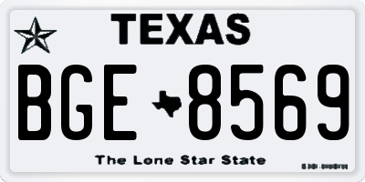 TX license plate BGE8569