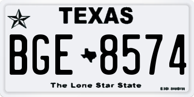TX license plate BGE8574