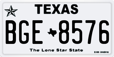 TX license plate BGE8576