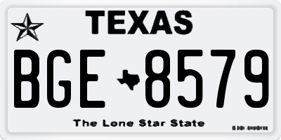 TX license plate BGE8579