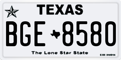 TX license plate BGE8580