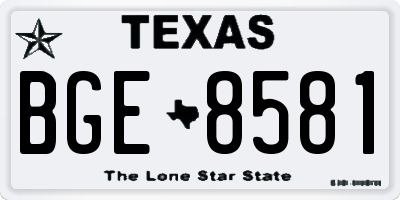 TX license plate BGE8581