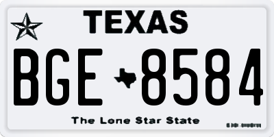 TX license plate BGE8584