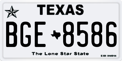 TX license plate BGE8586