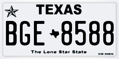 TX license plate BGE8588