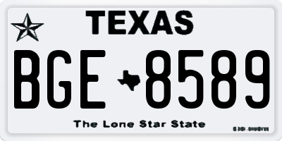 TX license plate BGE8589