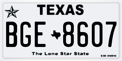 TX license plate BGE8607