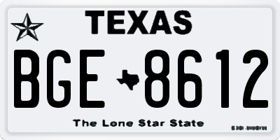 TX license plate BGE8612