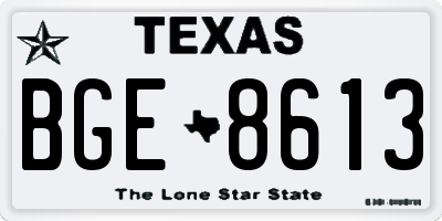 TX license plate BGE8613