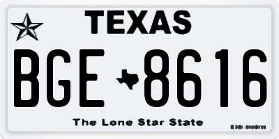 TX license plate BGE8616