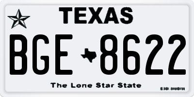 TX license plate BGE8622