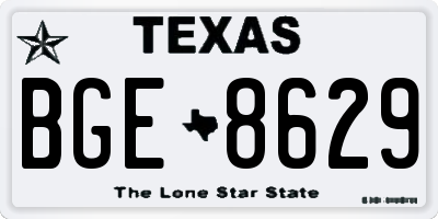 TX license plate BGE8629