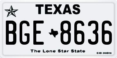 TX license plate BGE8636