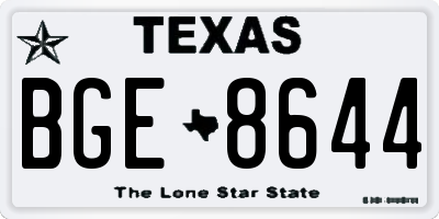 TX license plate BGE8644
