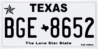 TX license plate BGE8652