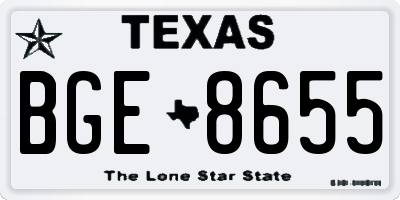 TX license plate BGE8655
