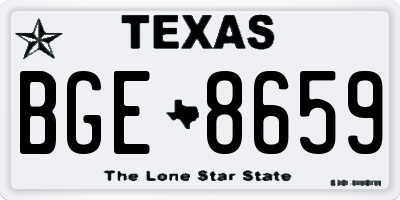 TX license plate BGE8659