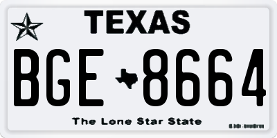 TX license plate BGE8664