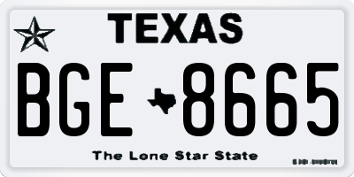 TX license plate BGE8665