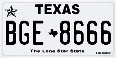 TX license plate BGE8666