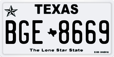 TX license plate BGE8669