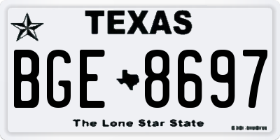 TX license plate BGE8697