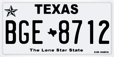 TX license plate BGE8712