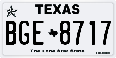 TX license plate BGE8717