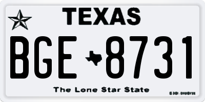 TX license plate BGE8731