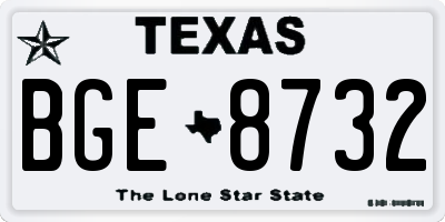 TX license plate BGE8732