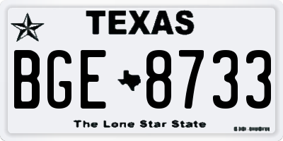 TX license plate BGE8733