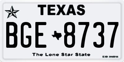 TX license plate BGE8737