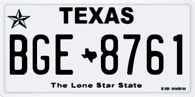 TX license plate BGE8761