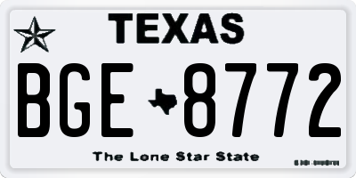 TX license plate BGE8772